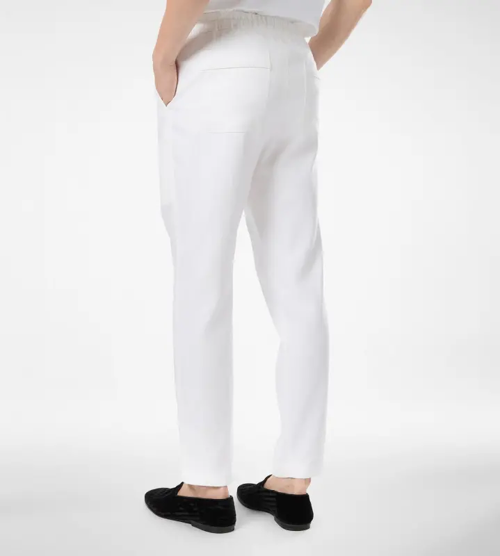 HERRINGBONE STRIPE PLEATED LOUNGE PANT WHITE online